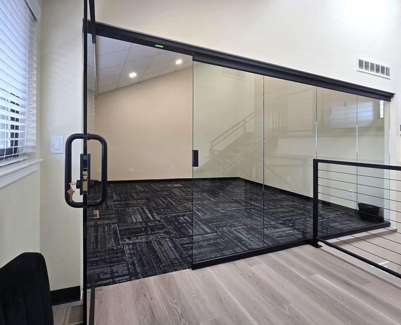 Corner glass private office at ZipDesk near Greenwood Village, Colorado