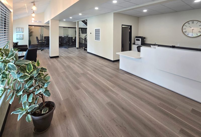 Reception lobby at ZipDesk Coworking Building 5, Centennial, near Greenwood Village